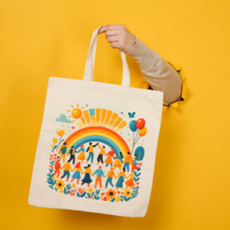 Rainbow Unity Kids Celebration Tote Bag