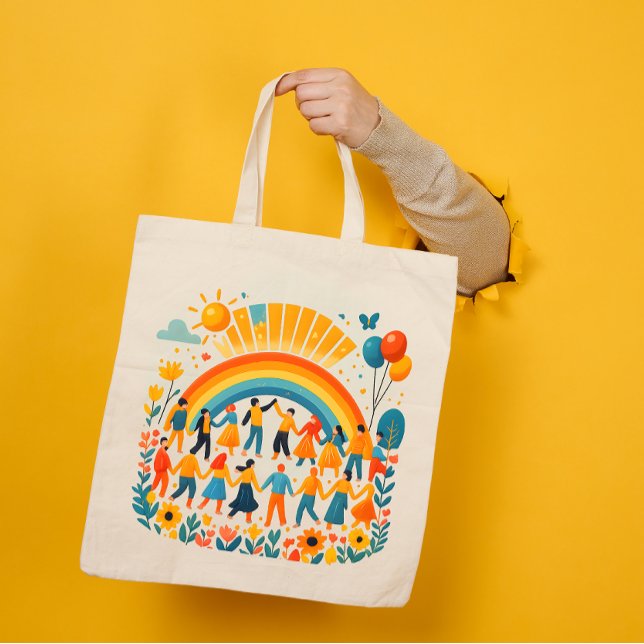 Rainbow Unity Kids Celebration Tote Bag (Creator Uploaded)