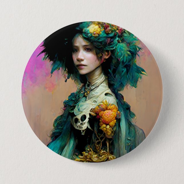 Rainbow Urchin 2 Fantasy Sci-Fi Button (Front)