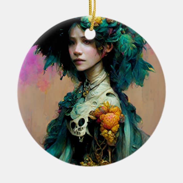 Rainbow Urchin 2 Fantasy Sci-Fi Ceramic Ornament (Front)