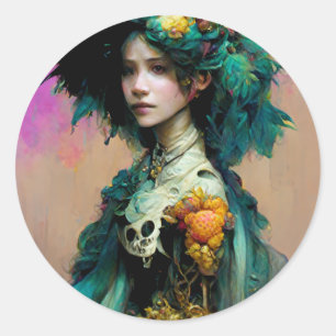 Rainbow Urchin 2 Fantasy Sci-Fi Classic Round Sticker