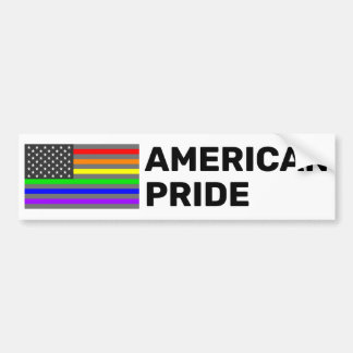 Rainbow US flag Bumper Sticker