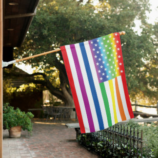 Rainbow US Flag LGBT Pride