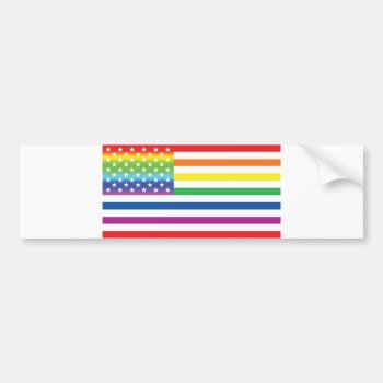 Rainbow Us Flag Lgbt Pride Bumper Sticker by YLGraphics at Zazzle
