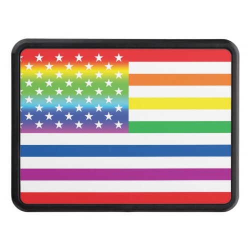 Rainbow US Flag LGBT Pride Hitch Cover