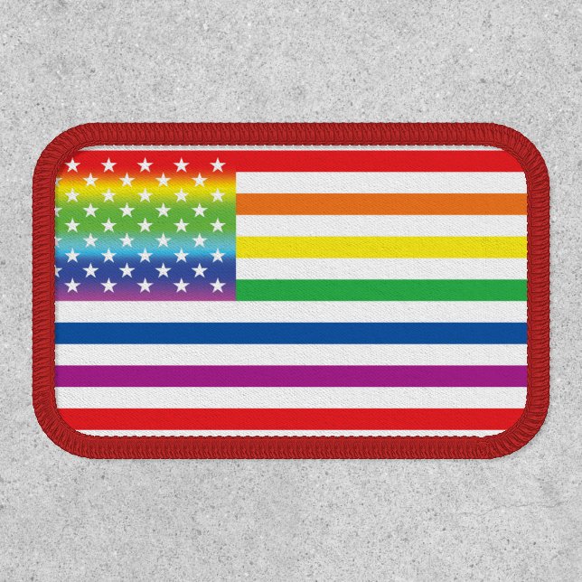 Rainbow US Flag LGBT Pride Patch (Front)