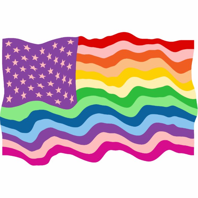 Rainbow US Flag Statuette (Front)