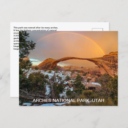 Rainbow Utah Arches National Park Postcard