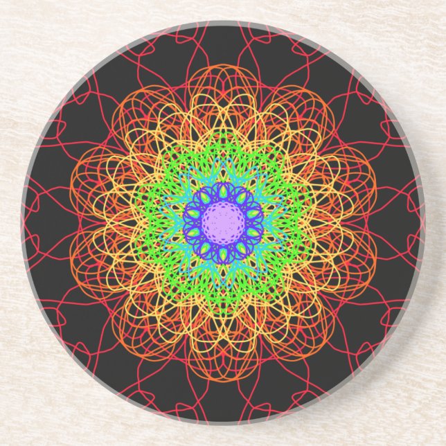 Rainbow v4 sandstone coaster (Front)