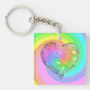 Rainbow Valentine Keychain
