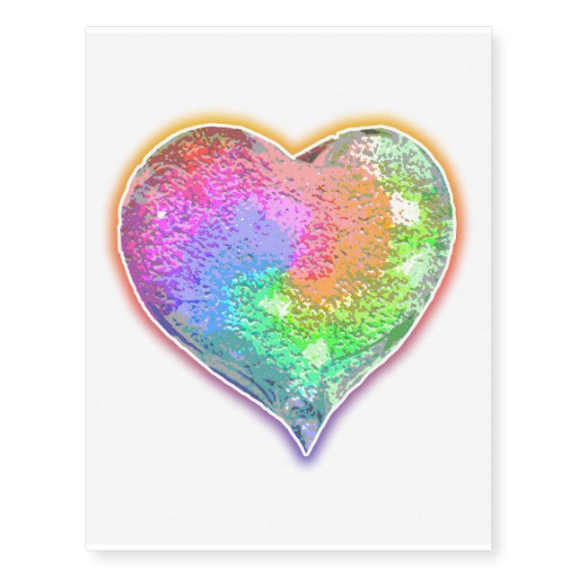 Rainbow Valentine Temporary Tattoos (Front)