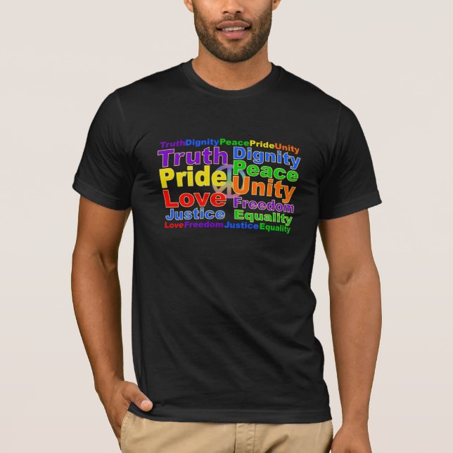Rainbow Values shirt - choose style & color (Front)