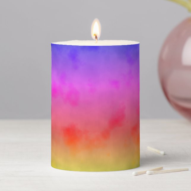 Rainbow Vapor Pillar Candle (In Situ)