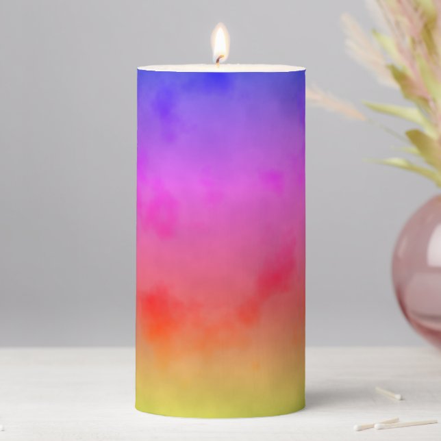 Rainbow Vapor Pillar Candle (In Situ)
