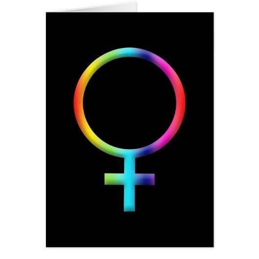 Rainbow Venus Symbol Astrology Zodiac Planet Sign Cards (Front)