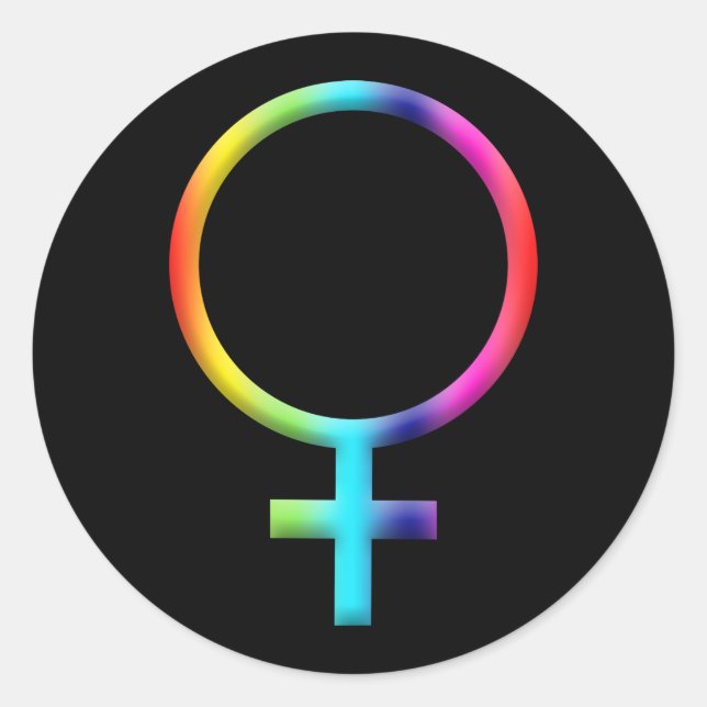 Rainbow Venus Symbol Astrology Zodiac Planet Sign Classic Round Sticker (Front)