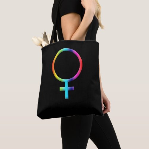 Rainbow Venus Symbol Astrology Zodiac Planet Sign Tote Bag