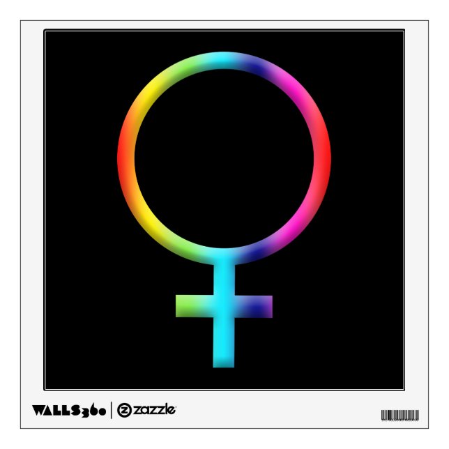 Rainbow Venus Symbol Astrology Zodiac Planet Sign Wall Decal (Front)