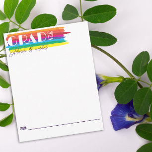 Rainbow vertical stripe graduation enclosure card