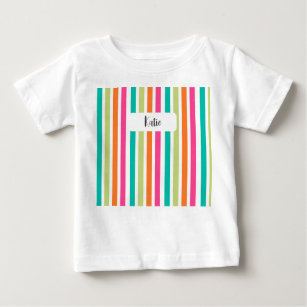 Rainbow vertical stripes colorful retro multicolor baby T-Shirt