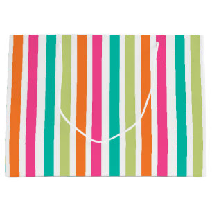 Rainbow vertical stripes colorful retro multicolor large gift bag