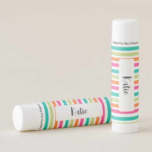 Rainbow vertical stripes colorful retro multicolor lip balm