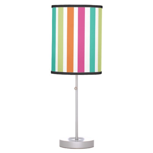 Rainbow vertical stripes colorful retro multicolor table lamp