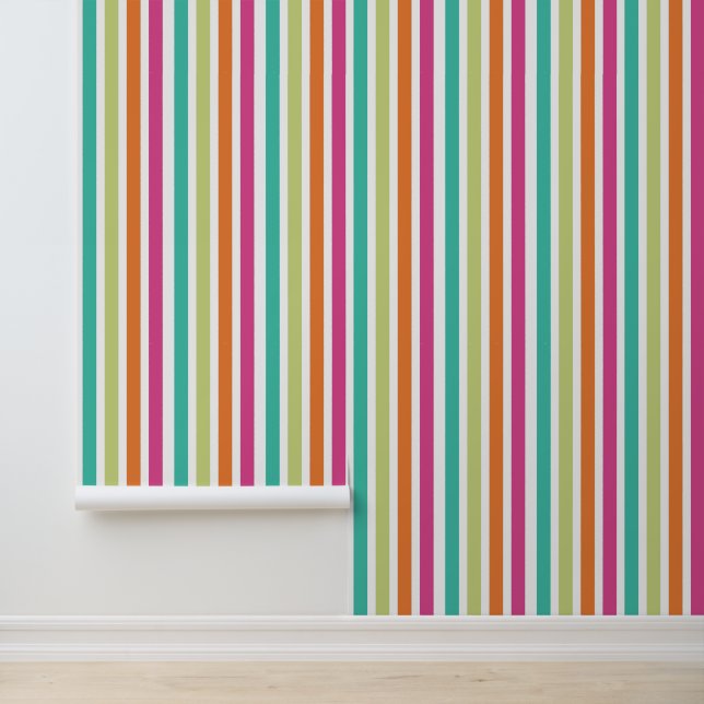Rainbow vertical stripes colorful retro multicolor wallpaper  (Application)