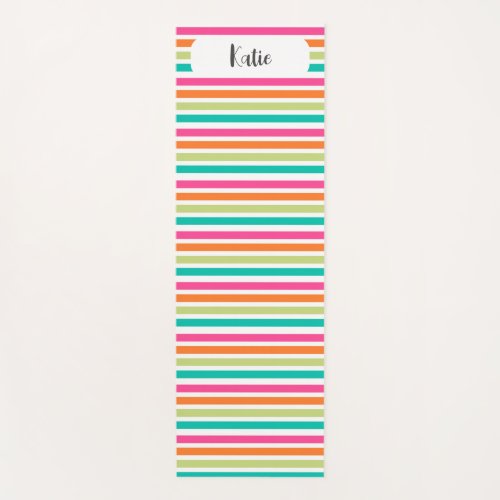 Rainbow vertical stripes colorful retro multicolor yoga mat