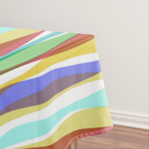 Rainbow Vertical Stripes Pastel Colorful Tablecloth