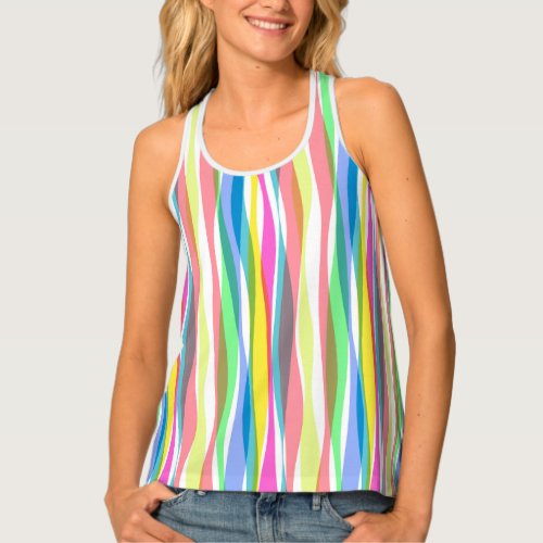 Rainbow Vertical Stripes Pastel Colorful Tank Top