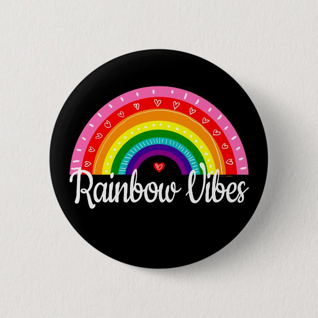Rainbow Vibes Button (Front)