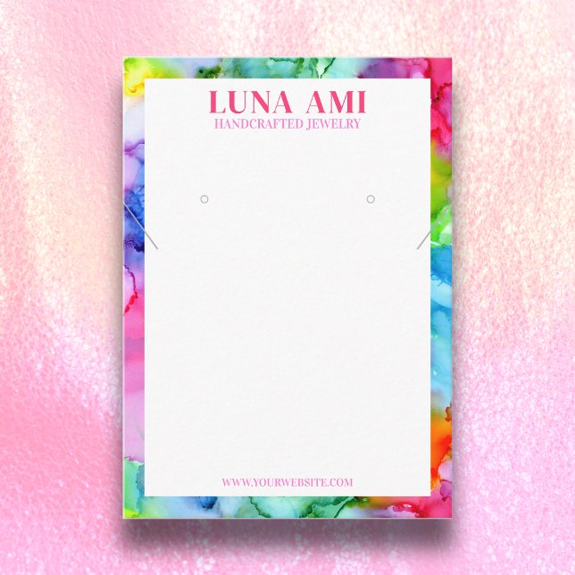 Rainbow Vibrant Jewelry Necklace Earring Display Business Card (Creator Uploaded)