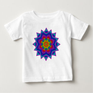 Rainbow Vintage Psychedelic Fractal Kaleidoscope Baby T-Shirt