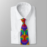 Rainbow Vintage Psychedelic Fractal Kaleidoscope Neck Tie