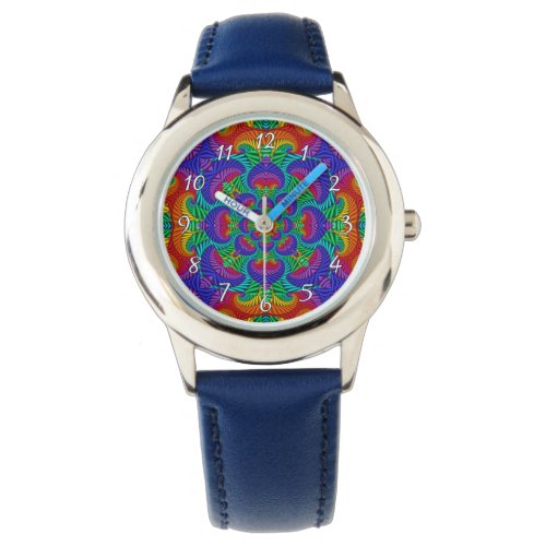 Rainbow Vintage Psychedelic Fractal Kaleidoscope Watch