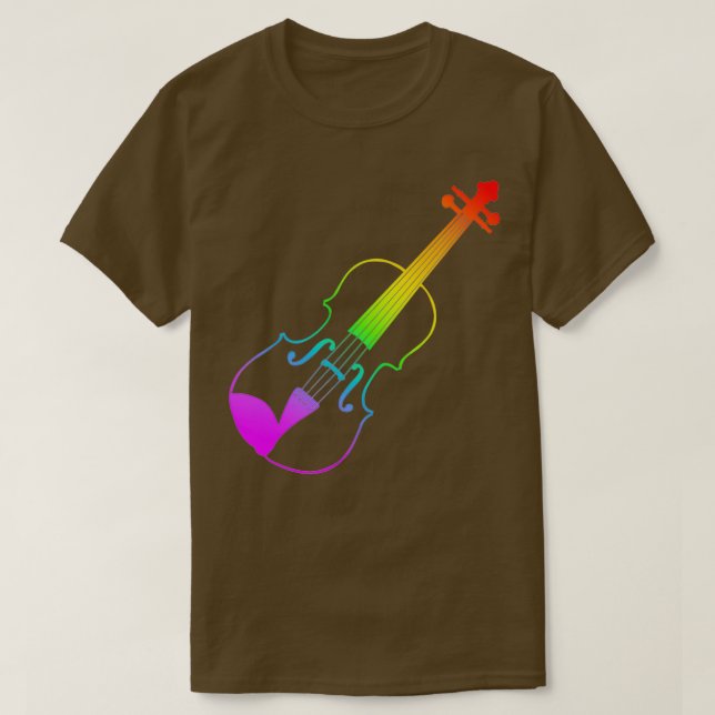 Rainbow Violin 1 T-Shirt (Design Front)