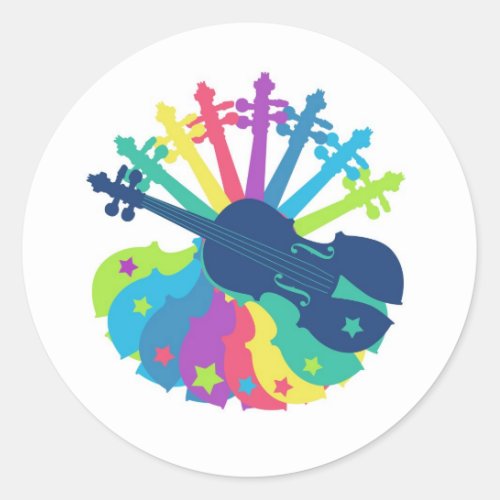 Rainbow Violin Sticker
