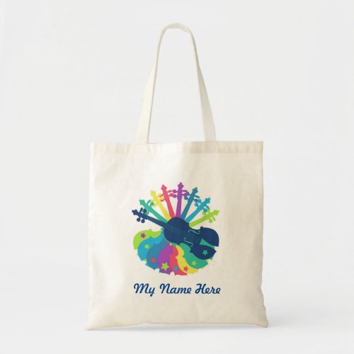 Rainbow Violin Tote Bag_Add Your Own Name