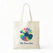 Rainbow Violin Tote Bag-Add Your Own Name