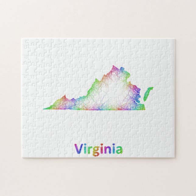 Rainbow Virginia map Jigsaw Puzzle (Horizontal)