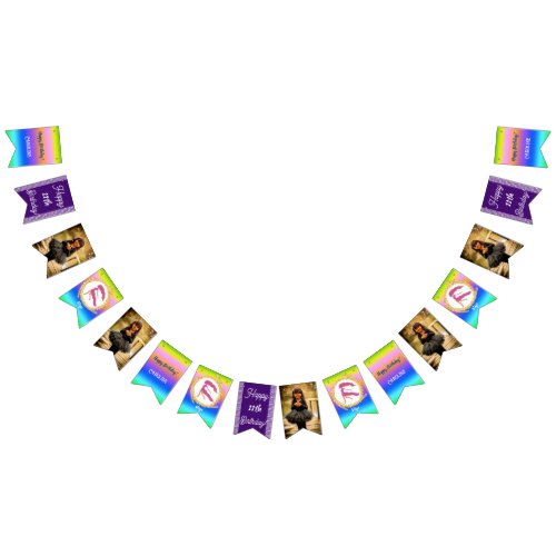 Rainbow Virgo Glitter Birthday Party Bunting Flags