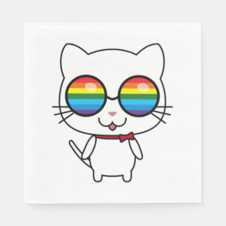 Rainbow Vision Pride Cat Napkins