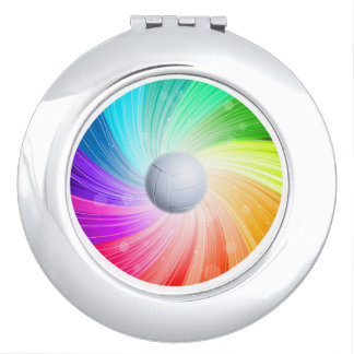 Rainbow Volleyball Compact Mirror
