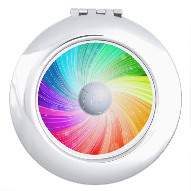 Rainbow Volleyball Compact Mirror (Front)