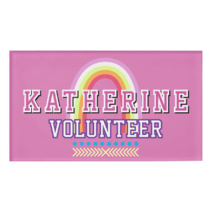 Rainbow Volunteer Pink Name Tag