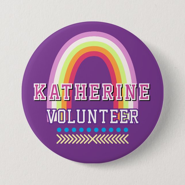 Rainbow  Volunteer Purple Button (Front)