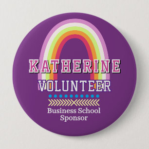 Rainbow Volunteer Purple Button