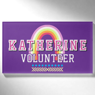 Rainbow Volunteer Purple Name Tag