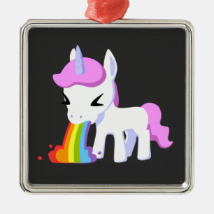 RAINBOW VOMIT UNICORN CERAMIC ORNAMENT